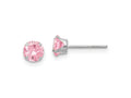 FJC Finejewelers 14 kt White Gold Stud Madi K Pink CZ Post Earrings 5 mm