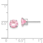 FJC Finejewelers 14 kt White Gold Stud Madi K 6.5mm Pink CZ Post Earrings