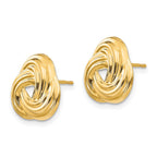 FJC Finejewelers 14 kt Yellow Gold Button Madi K Love Knot Post Earrings 13 x 14 mm