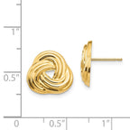 FJC Finejewelers 14 kt Yellow Gold Button Madi K Love Knot Post Earrings 13 x 14 mm