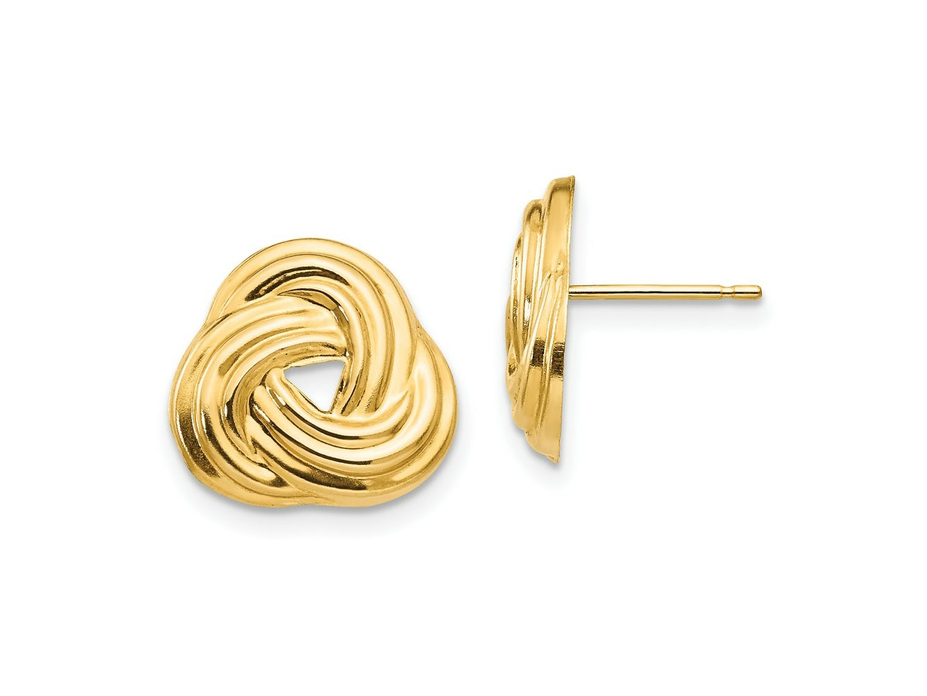 FJC Finejewelers 14 kt Yellow Gold Button Madi K Love Knot Post Earrings 13 x 14 mm