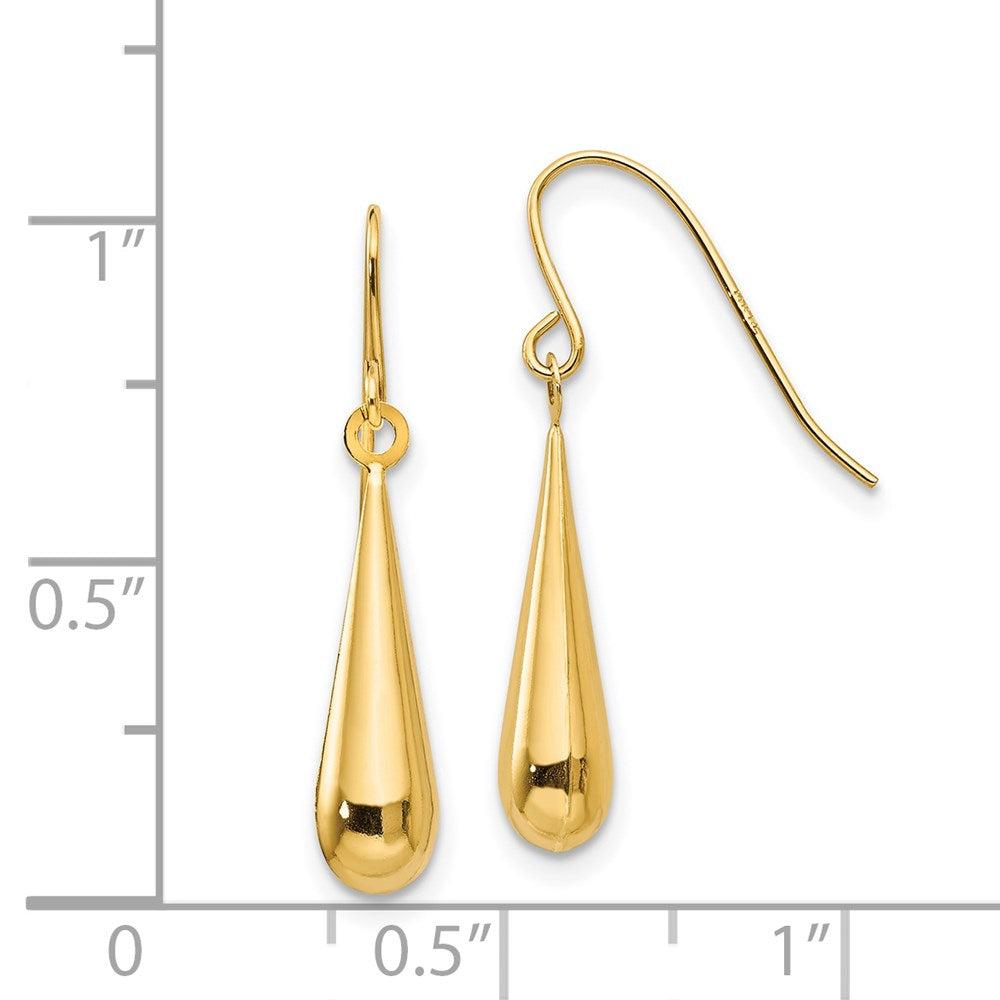 FJC Finejewelers 14 kt Yellow Gold Madi K Teardrop Dangle Earrings 24 x 4 mm