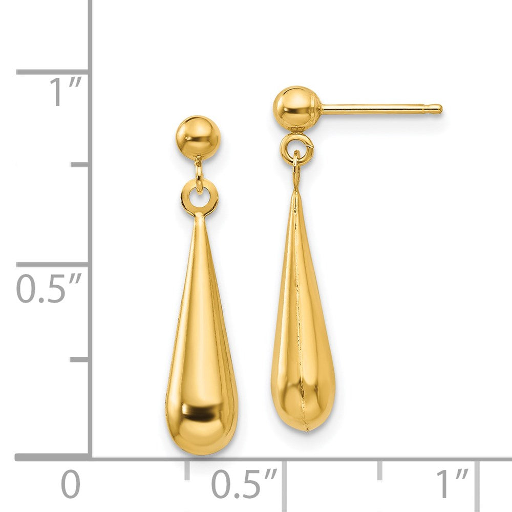 FJC Finejewelers 14 kt Yellow Gold Madi K Teardrop Dangle Post Earrings 22 x 4 mm