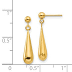 FJC Finejewelers 14 kt Yellow Gold Madi K Teardrop Dangle Post Earrings 22 x 4 mm