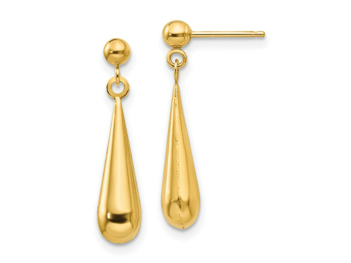 FJC Finejewelers 14 kt Yellow Gold Madi K Teardrop Dangle Post Earrings 22 x 4 mm