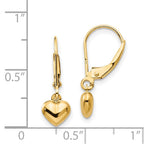 FJC Finejewelers 14 kt Yellow Gold Dangle Madi K Puffed Polished Heart Drop Leverback Earrings 21 x 6 mm