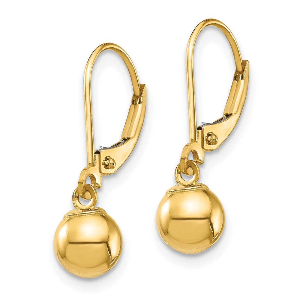 FJC Finejewelers 14 kt Yellow Gold Madi K Dangle Bead Leverback Earrings 21 x 6 mm