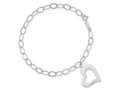 FJC Finejewelers 14 kt White Gold Link Dangle Heart Bracelet 7.25 Inches