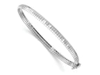 FJC Finejewelers 14 kt White Gold White Polished and Satin Bright Cut Omega Bracelet 7.5 Inches x 4.15 mm