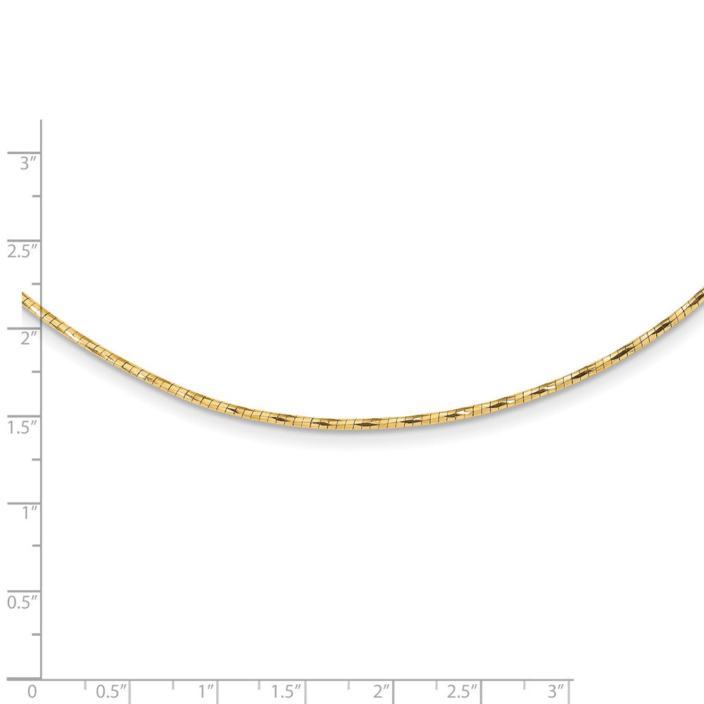 FJC Finejewelers 14 kt Yellow Gold Yellow with 2in. Ext. Round Twisted Omega Necklace 18 Inches x 1 mm