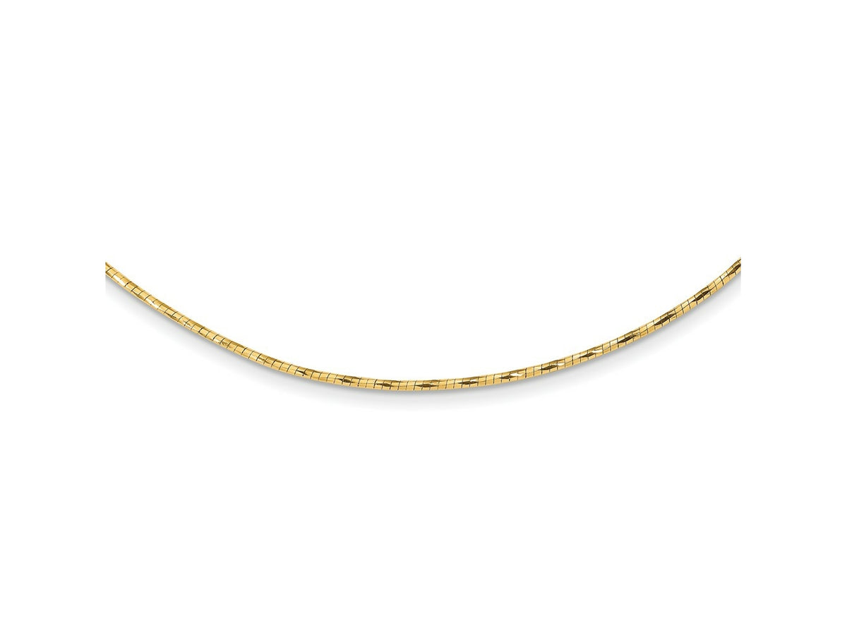 FJC Finejewelers 14 kt Yellow Gold Yellow with 2in. Ext. Round Twisted Omega Necklace 18 Inches x 1 mm