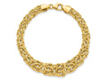 FJC Finejewelers 14 kt Yellow Gold Graduated Byzantine Bracelet 7.25 Inches x 10.3 mm