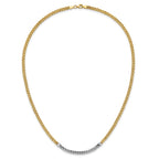 FJC Finejewelers 14 kt Yellow Gold and White Rhodium Bright Cut Twisted Fancy Necklace 18 Inches x 4 mm
