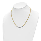 FJC Finejewelers 14 kt Yellow Gold and White Rhodium Bright Cut Twisted Fancy Necklace 18 Inches x 4 mm