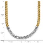 FJC Finejewelers 14 kt Yellow Gold and White Rhodium Bright Cut Twisted Fancy Necklace 18 Inches x 4 mm
