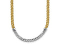 FJC Finejewelers 14 kt Yellow Gold and White Rhodium Bright Cut Twisted Fancy Necklace 18 Inches x 4 mm