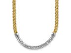 FJC Finejewelers 14 kt Yellow Gold and White Rhodium Bright Cut Twisted Fancy Necklace 18 Inches x 4 mm