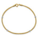 FJC Finejewelers 14 kt Yellow Gold Mesh Hollow Woven Flexible Beads Bracelet 7.25 Inches x 3 mm