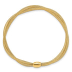 FJC Finejewelers 14 kt Yellow Gold Twisted Woven Mesh Stretch Bracelet 7 Inches x 7.5 mm