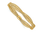 FJC Finejewelers 14 kt Yellow Gold Twisted Woven Mesh Stretch Bracelet 7 Inches x 7.5 mm