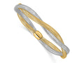 FJC Finejewelers 14 kt Two Tone Gold Twisted Woven Mesh Stretch Bracelet 7 Inches x 7.5 mm