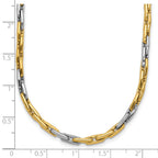 FJC Finejewelers 14 kt Two Tone Gold Two-Tone Polished Fancy Link Necklace 18 Inches x 2 mm