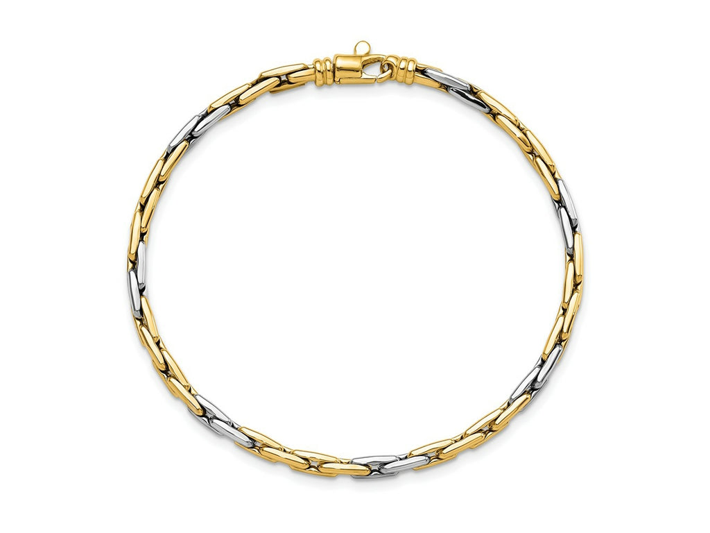 FJC Finejewelers 14 kt Two Tone Gold Two-Tone Polished Fancy Link Bracelet 7.5 Inches x 3.1 mm