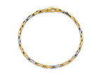FJC Finejewelers 14 kt Two Tone Gold Two-Tone Polished Fancy Link Bracelet 7.5 Inches x 3.1 mm