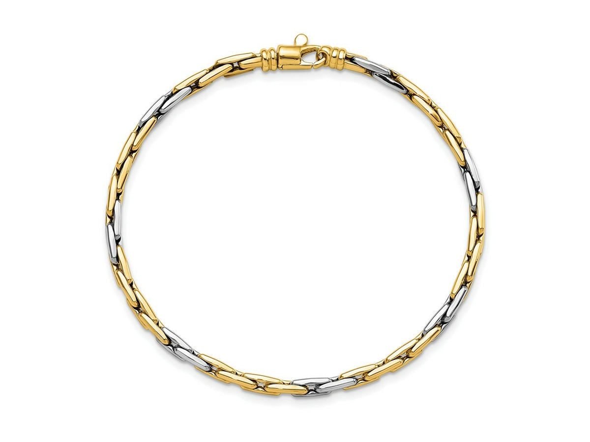 FJC Finejewelers 14 kt Two Tone Gold Two-Tone Polished Fancy Link Bracelet 7.5 Inches x 3.1 mm