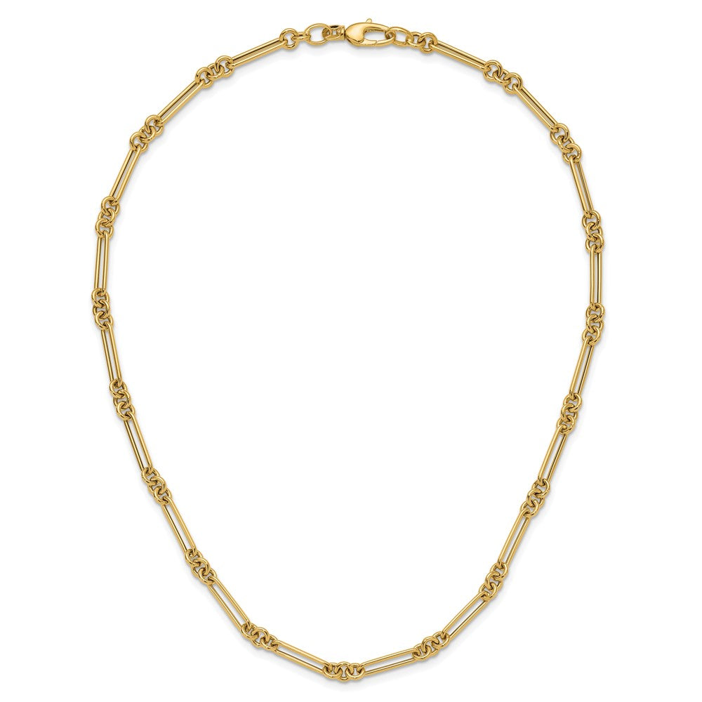 FJC Finejewelers 14 kt Yellow Gold Polished Fancy Link Necklace 17.5 Inches x 4 mm