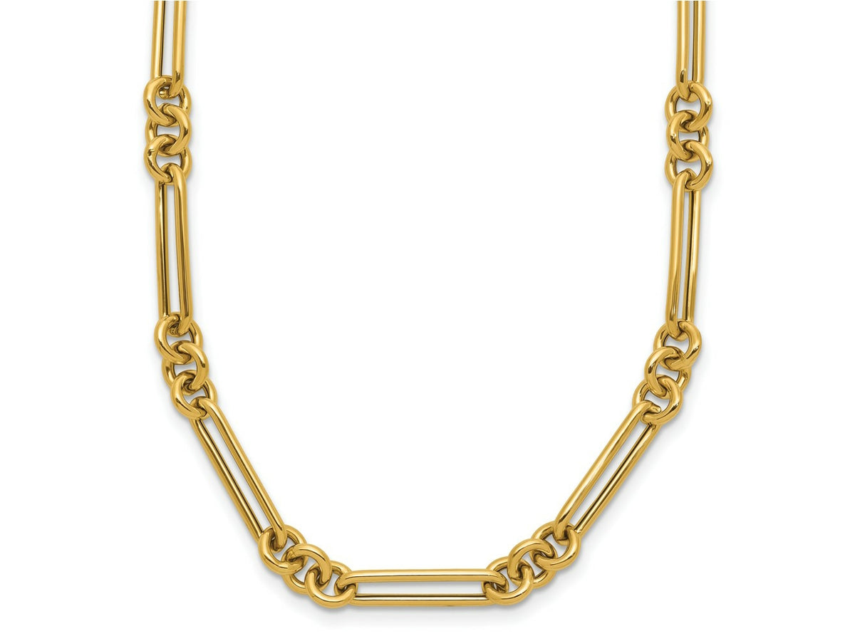FJC Finejewelers 14 kt Yellow Gold Polished Fancy Link Necklace 17.5 Inches x 4 mm