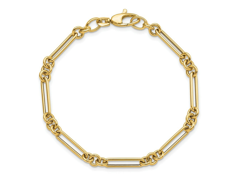 FJC Finejewelers 14 kt Yellow Gold Polished Fancy Link Bracelet 7.5 Inches x 5.2 mm