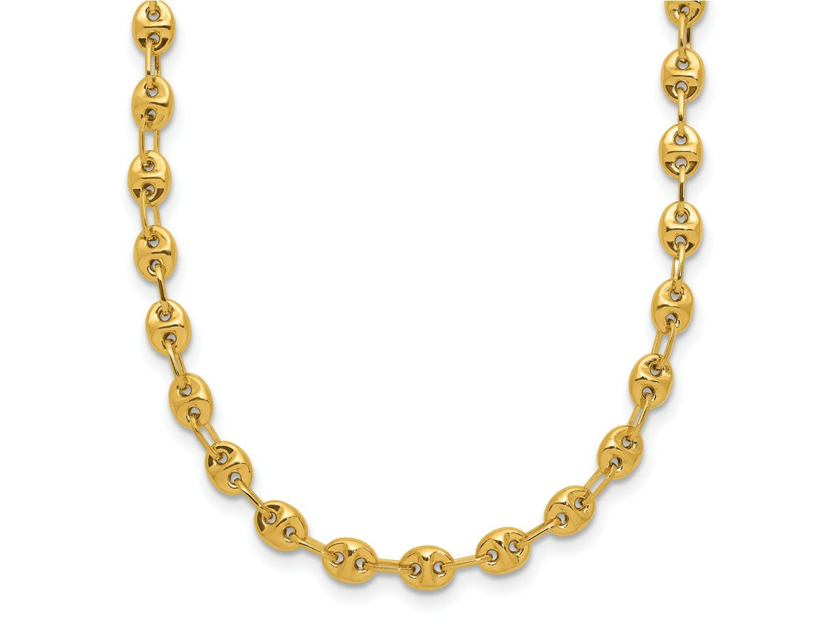 FJC Finejewelers 14 kt Yellow Gold Open Link Polished Fancy Link Necklace 18 Inches x 4 mm