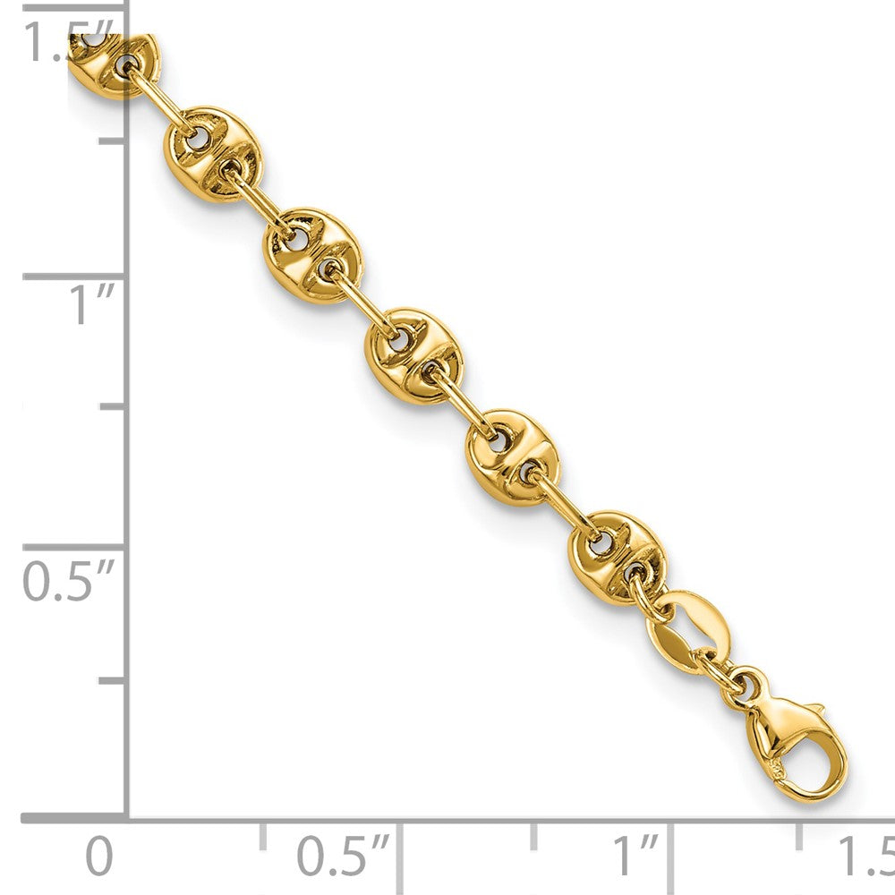 FJC Finejewelers 14 kt Yellow Gold Polished Fancy Link Bracelet 7.5 Inches x 4.1 mm