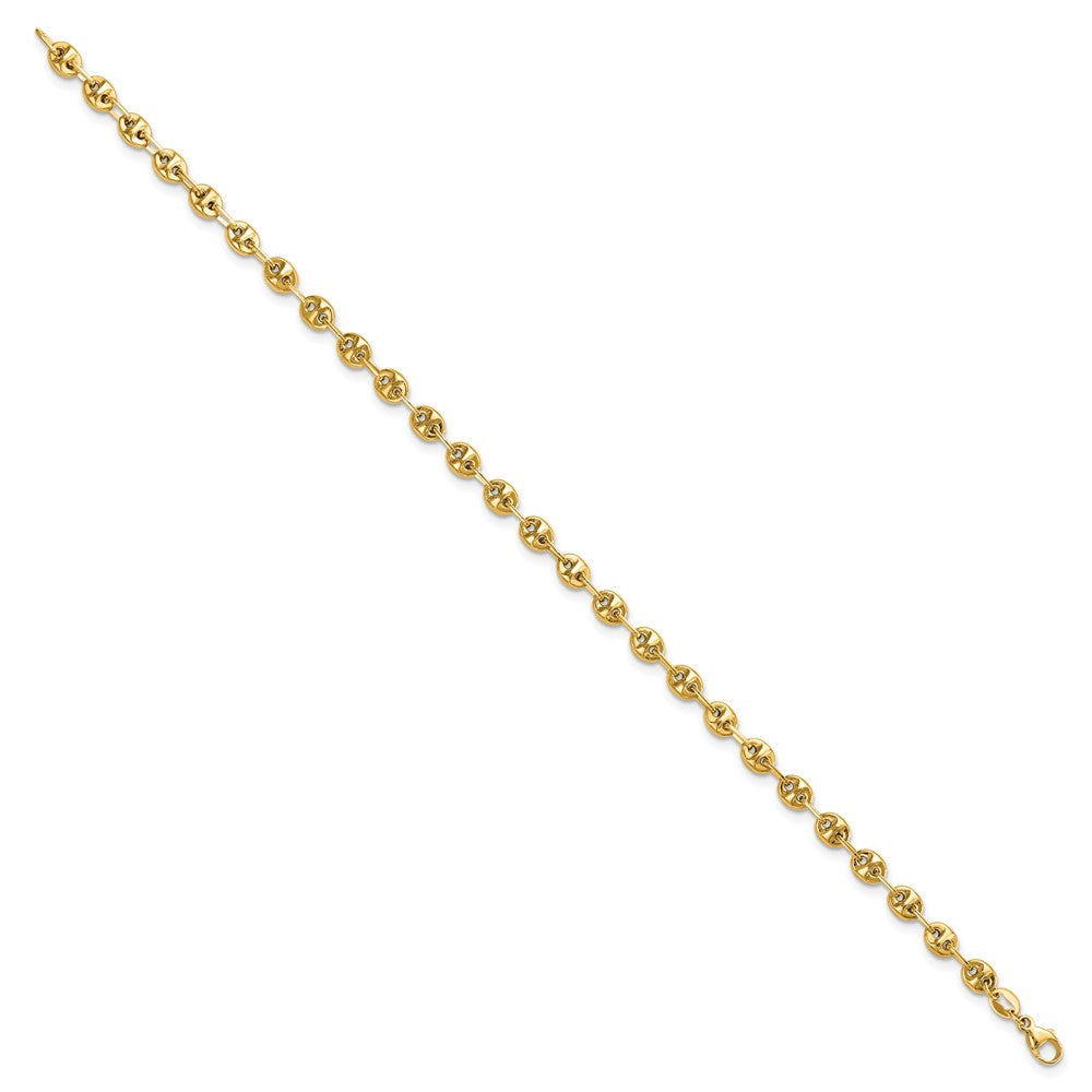FJC Finejewelers 14 kt Yellow Gold Polished Fancy Link Bracelet 7.5 Inches x 4.1 mm