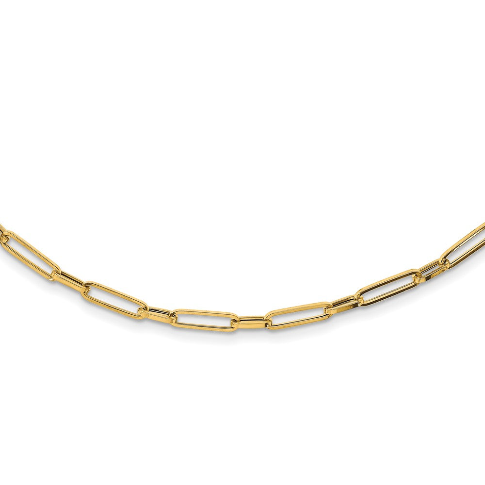 FJC Finejewelers 14 kt Yellow Gold Open Link Polished Fancy Oval Link Necklace 24 Inches x 4 mm