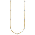 FJC Finejewelers 14 kt Two Tone Gold Two Tone Polished Bead Fancy Necklace 17 Inches x 3.05 mm