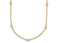 FJC Finejewelers 14 kt Two Tone Gold Two Tone Polished Bead Fancy Necklace 17 Inches x 3.05 mm