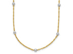 FJC Finejewelers 14 kt Two Tone Gold Two Tone Polished Bead Fancy Necklace 17 Inches x 3.05 mm