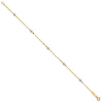 FJC Finejewelers 14 kt Two Tone Gold Bead and Beaded Two Tone Polished Bead Bracelet 7.25 Inches