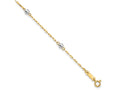 FJC Finejewelers 14 kt Two Tone Gold Bead and Beaded Two Tone Polished Bead Bracelet 7.25 Inches