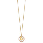FJC Finejewelers 14 kt Two Tone Gold Two Tone Heart in Open Circle Necklace 18 Inches x 19 mm