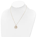 FJC Finejewelers 14 kt Two Tone Gold Two Tone Heart in Open Circle Necklace 18 Inches x 19 mm