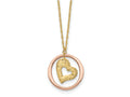 FJC Finejewelers 14 kt Two Tone Gold Two Tone Heart in Open Circle Necklace 18 Inches x 19 mm
