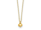 FJC Finejewelers 14 kt Yellow Gold Cable Polished Puffed Heart Necklace 16.5 Inches x 4 mm