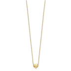 FJC Finejewelers 14 kt Yellow Gold Cable Polished Heart Necklace 16.5 Inches x 6 mm