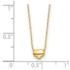 FJC Finejewelers 14 kt Yellow Gold Cable Polished Heart Necklace 16.5 Inches x 6 mm
