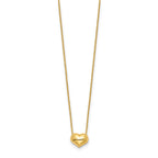 FJC Finejewelers 14 kt Yellow Gold Polished Puffed Heart Necklace 16.5 Inches x 10 mm
