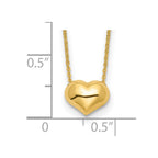 FJC Finejewelers 14 kt Yellow Gold Polished Puffed Heart Necklace 16.5 Inches x 10 mm