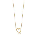 FJC Finejewelers 14 kt Yellow Gold Cable Polished Open Heart with Necklace 18 Inches x 16 mm